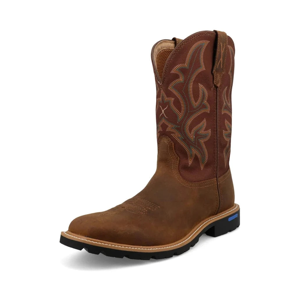Men's Twisted X Brown Tech X Boot - Comfortable Work Boots for Outdoor, Hiking & Construction - Durable Leather Safety Shoes for Men
