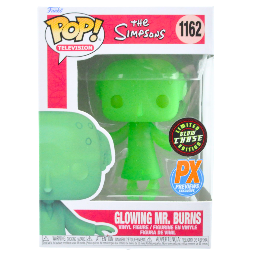 Funko Pop! Glowing Mr. Burns Vinyl Figure - Translucent Glow in The Dark Collectible (The Simpsons TV Show #1162) | Previews Exclusive Chase Edition - Perfect for Home Display & Pop Culture Collections