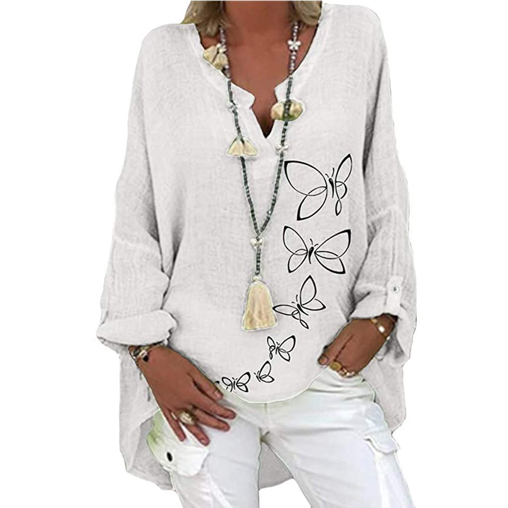 Women's Long Sleeve Casual V-Neck Tunic Blouse - Trendy Loose Fit T-Shirt Top for Fall & Winter | Plus Size Comfort Wear for Work, Date Night & Everyday Outfits