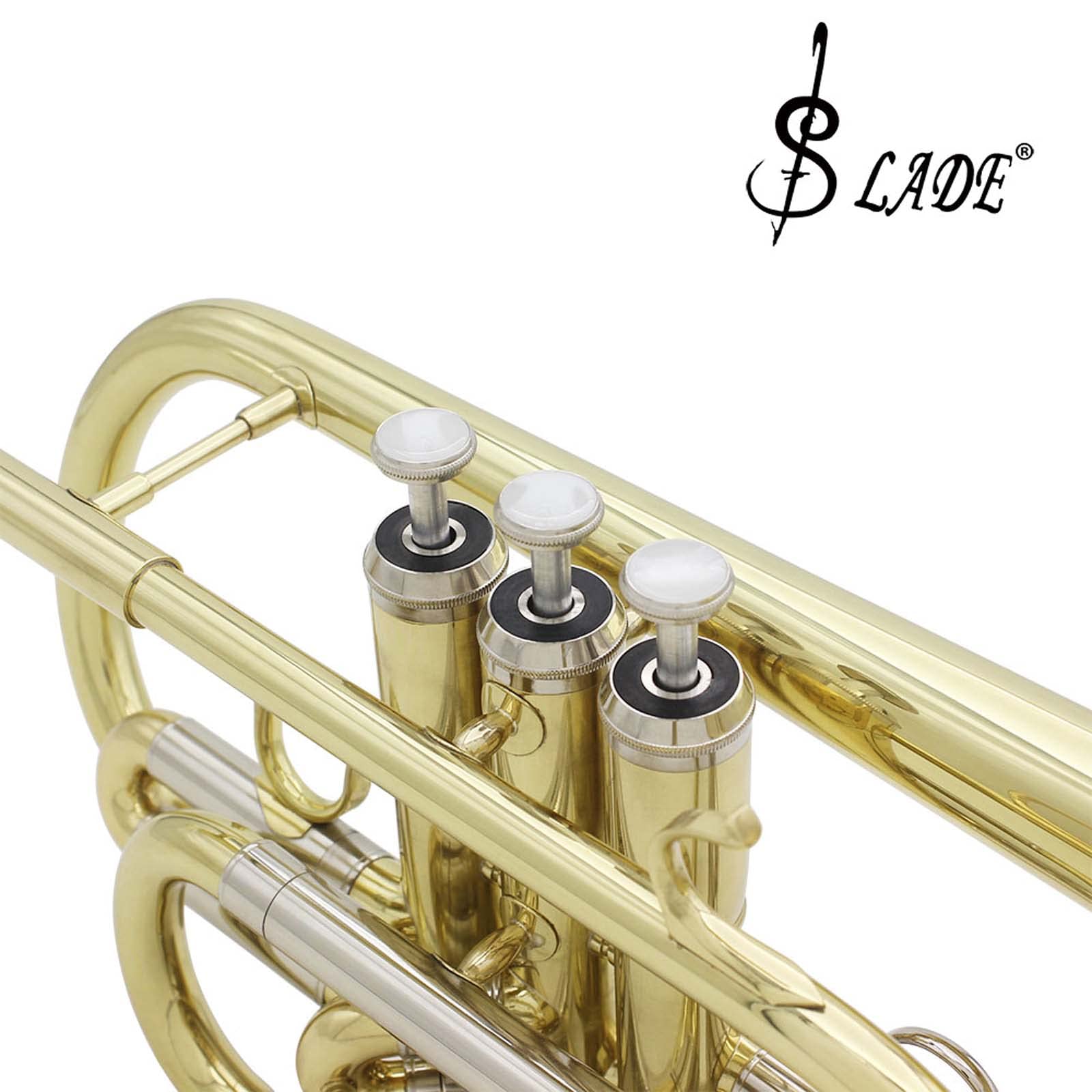 Professional Bb Flat Cornet Brass Instrument - High-Quality Bb Cornet with Carrying Case, Gloves, Cleaning Cloth & Brushes | Perfect for Beginners, Students & Band Performances