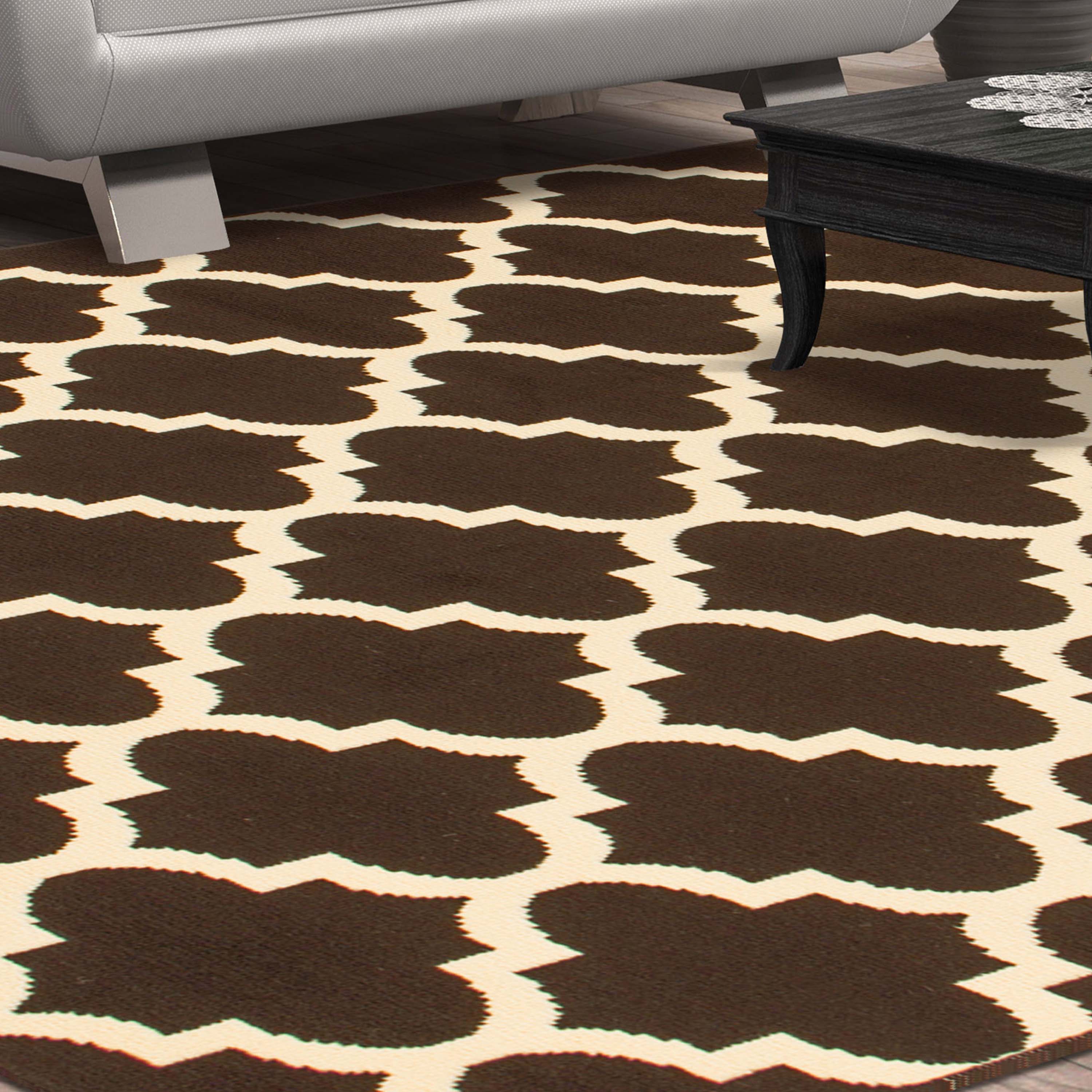 Modern Quatrefoil Geometric Trellis Indoor Area Rug - Non-Slip Soft Living Room Carpet - Perfect for Bedroom, Nursery, Dorm & Home Decor