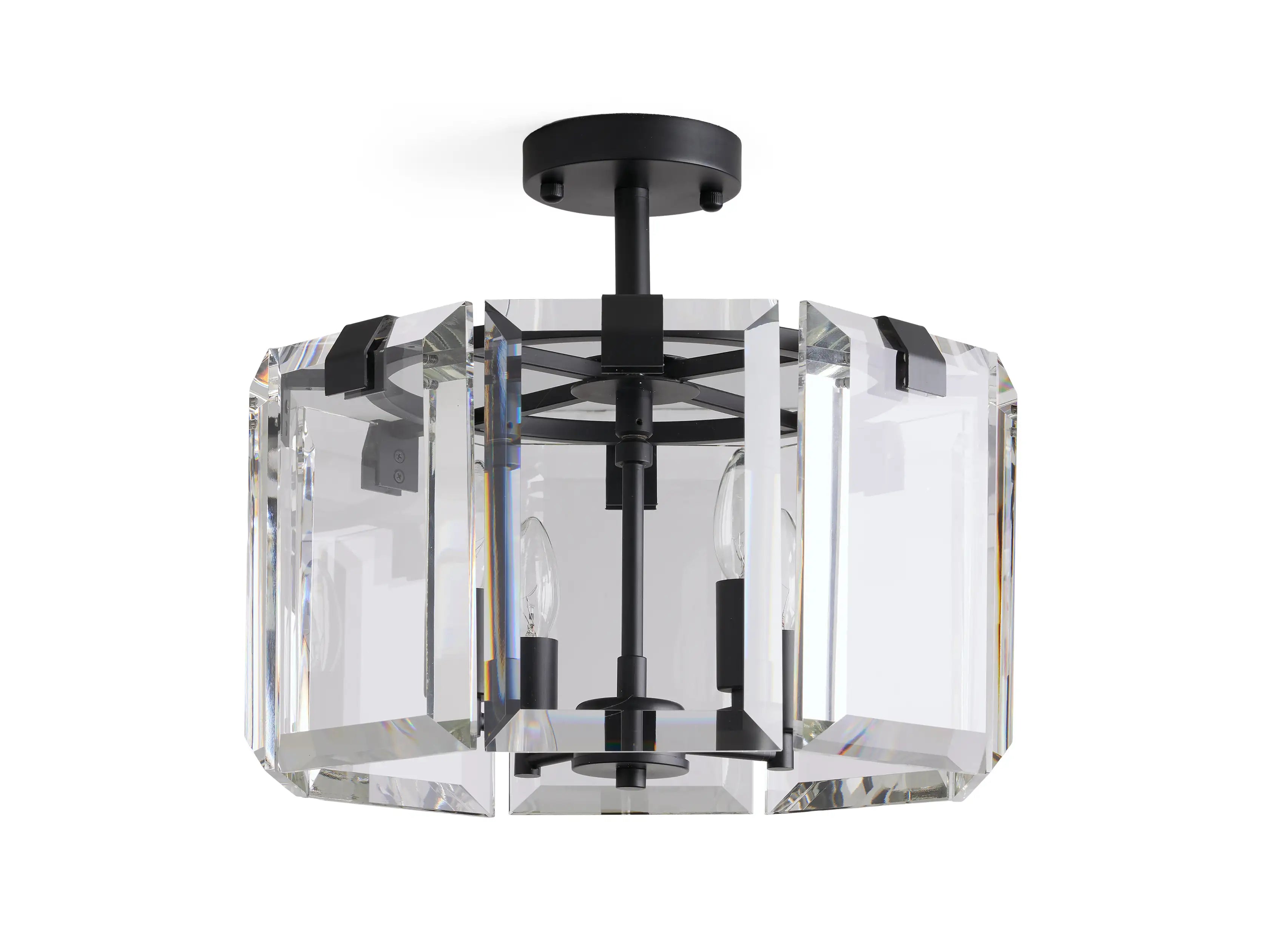 Amaya 4-Light Flush Mount Ceiling Light Fixture - Modern LED Chandelier for Bedroom, Living Room & Hallway Lighting