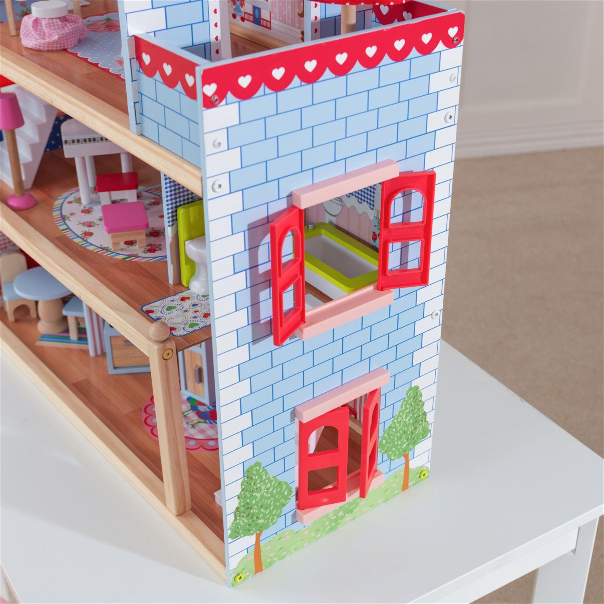 KidKraft Chelsea Dollhouse - Wooden Doll House for Kids with Furniture & Accessories, Perfect for Pretend Play & Imaginative Fun - Great Gift for Girls & Boys Ages 3+