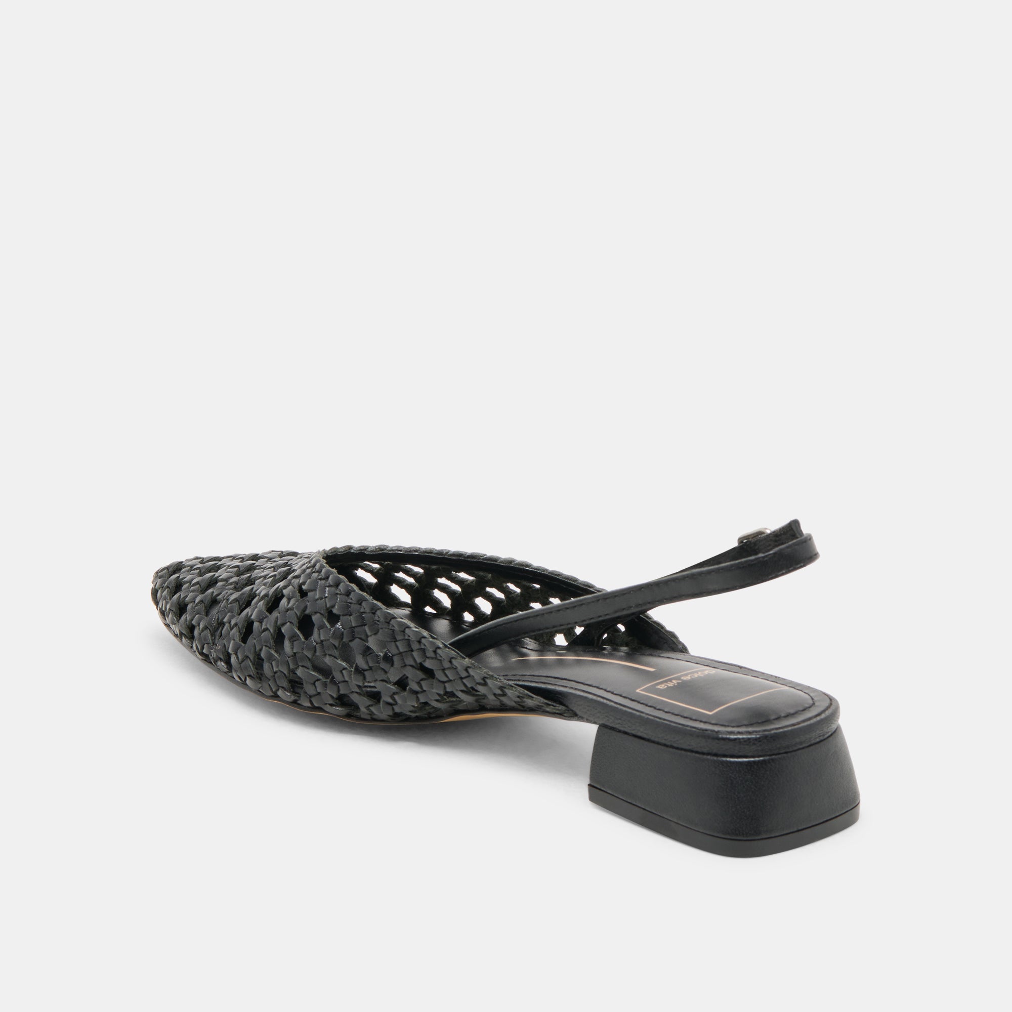 Black Woven Leather Birdie Flats - Comfortable Women's Slip-On Shoes for Work, Office & Casual Wear