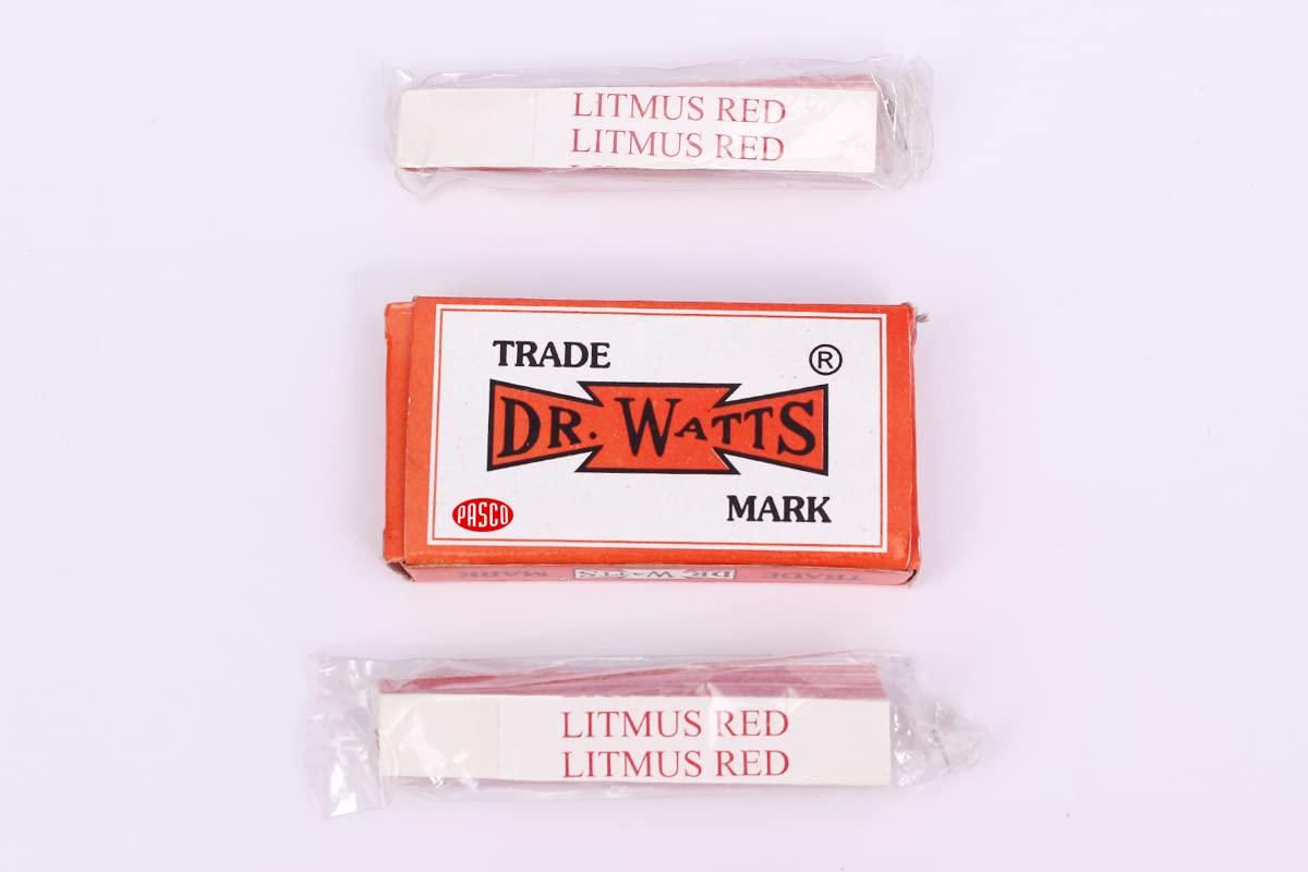 Pasco Red Litmus Paper Strips (100 Leaves) - pH Testing for Science Labs, Schools & Home Experiments | Acid & Alkali Detection Kit for Chemistry, Biology & Water Quality Testing