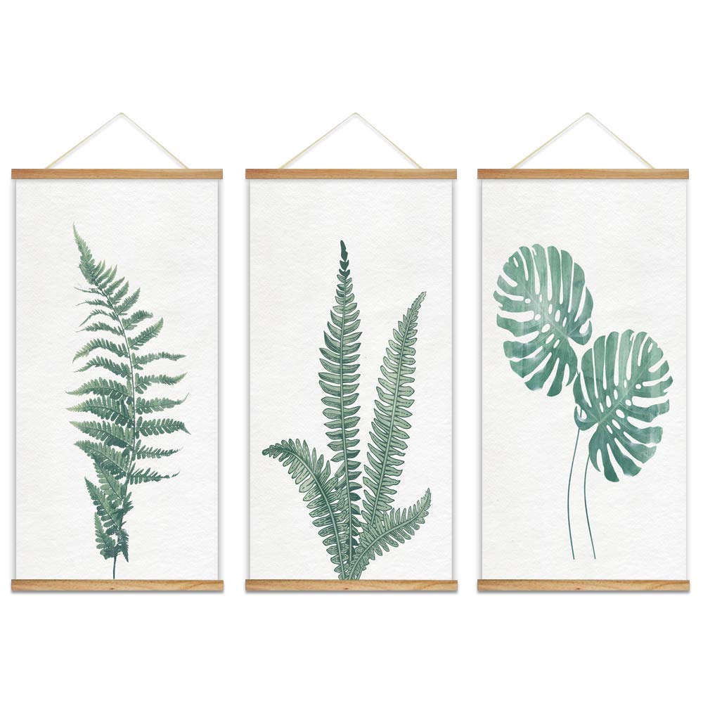 Wall26 Framed Green Plants Wall Art - 3 Panel Canvas Prints 18