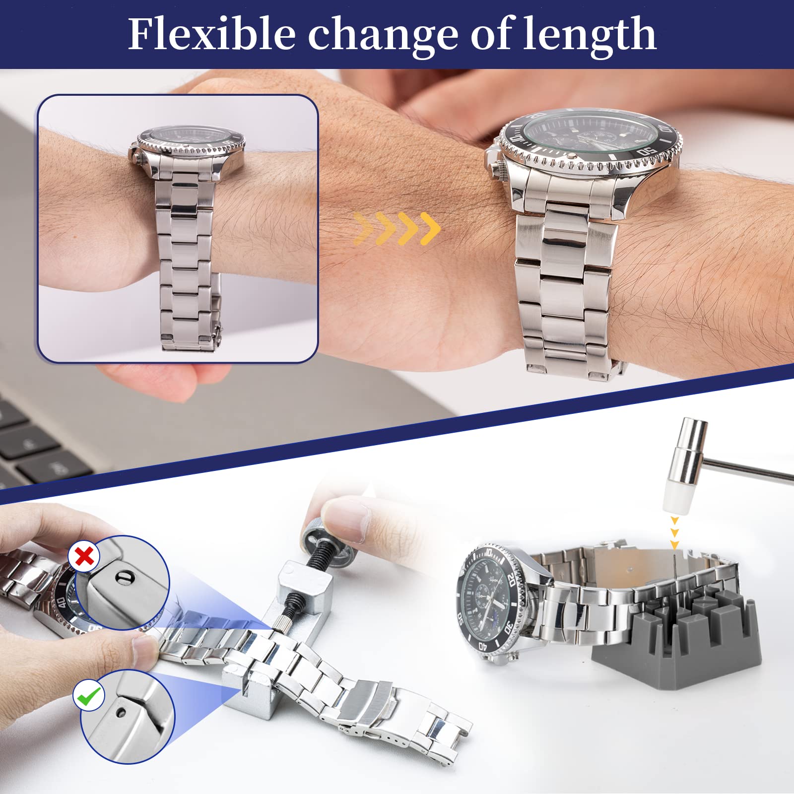 2025 Upgraded Eventronic Watch Repair Kit - Professional Watch Battery Replacement Tool Set with Spring Bar, Case Opener & Link Remover | Complete Watch Maintenance Kit for DIY Watch Battery Change, Band Adjustment & Back Removal | Perfect for Watch Enthusiasts, Jewelers & Home Repair