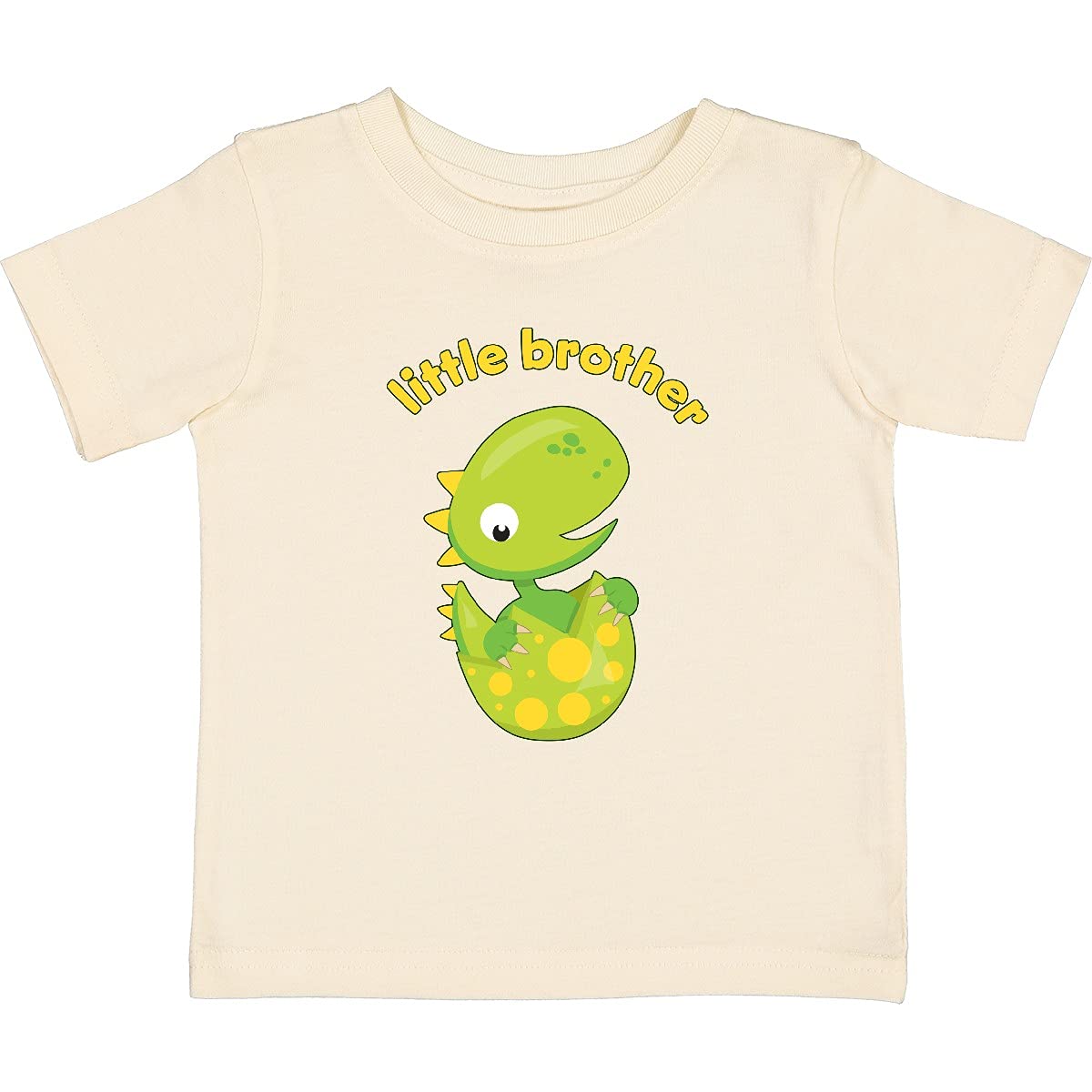 Inktastic Little Brother Dinosaur Baby T-Shirt - Cute Dino Graphic Tee for Toddler Boys & Girls - Soft Cotton Casual Outfit for Playdates, Daycare & Family Photos