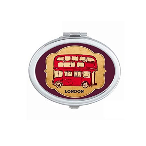 DIYthinker London Red Bus Umbrella Stamp - Portable Folding Double-Sided Makeup Mirror with UK Design | Perfect for Travel, Handbag & Vanity Organizer