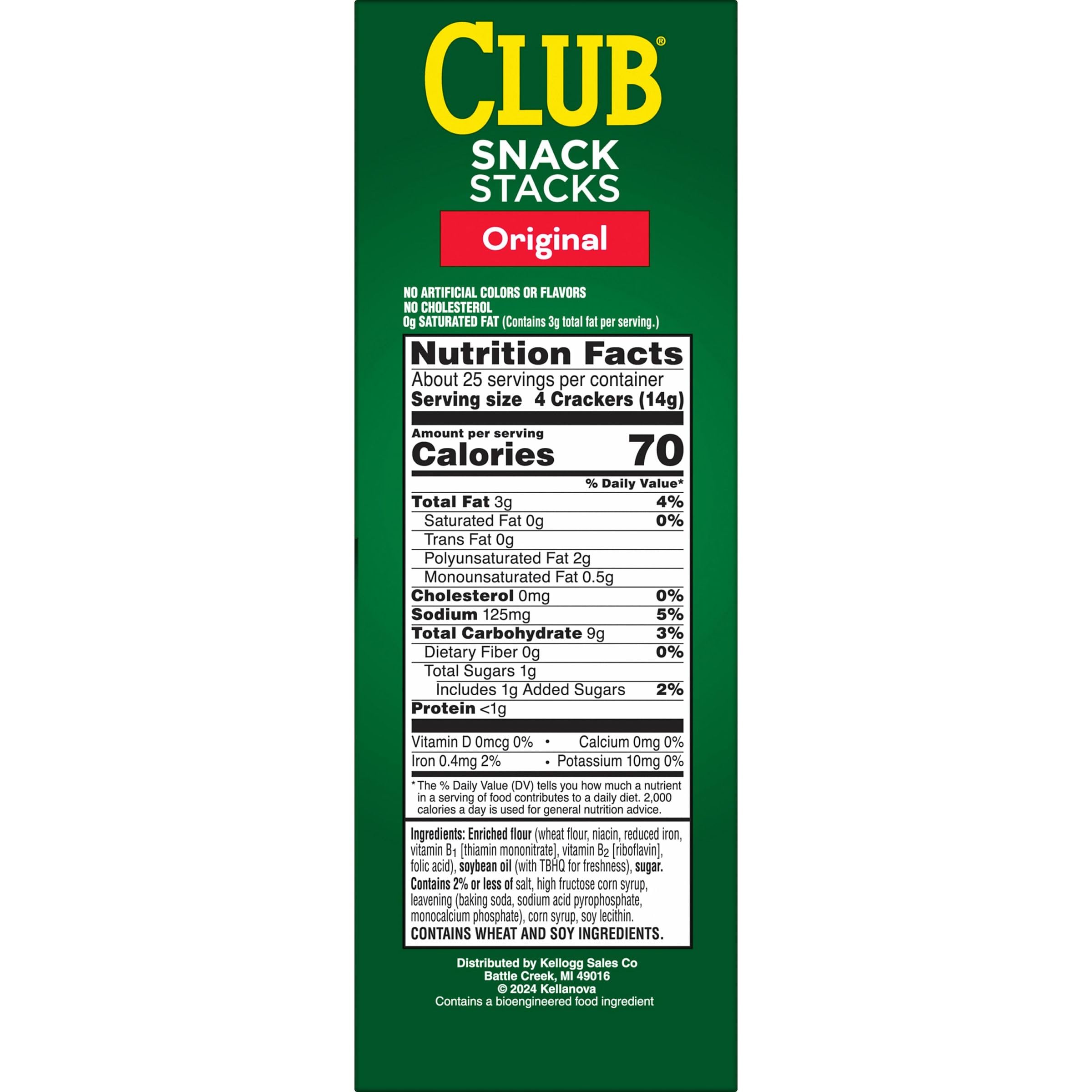 Club Snack Stacks Original Crackers - 12.5oz Box (6 Stacks) | Crunchy Lunch Snacks & On-the-Go Treats for School, Office or Road Trips