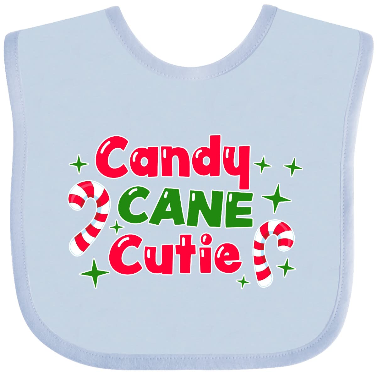 Inktastic Christmas Candy Cane Cutie Baby Bib with Candy Cane Design - Adorable Holiday Feeding Bib for Infants & Toddlers - Perfect for Christmas Photos, Family Gatherings & Festive Mealtime