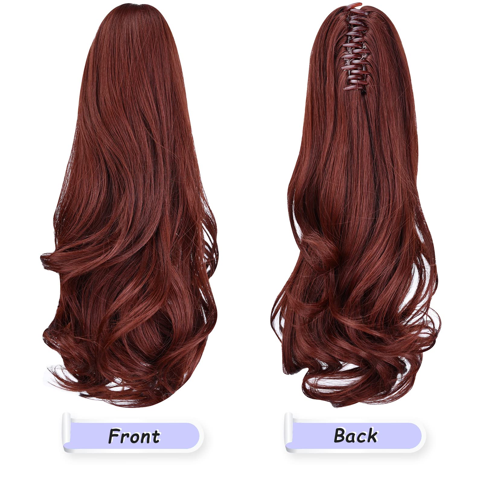 Natural Straight Ponytail Hair Extension with Claw Clip - Seamless Blonde Brown Black Hairpiece for Women - Perfect for Parties, Weddings & Everyday Styling