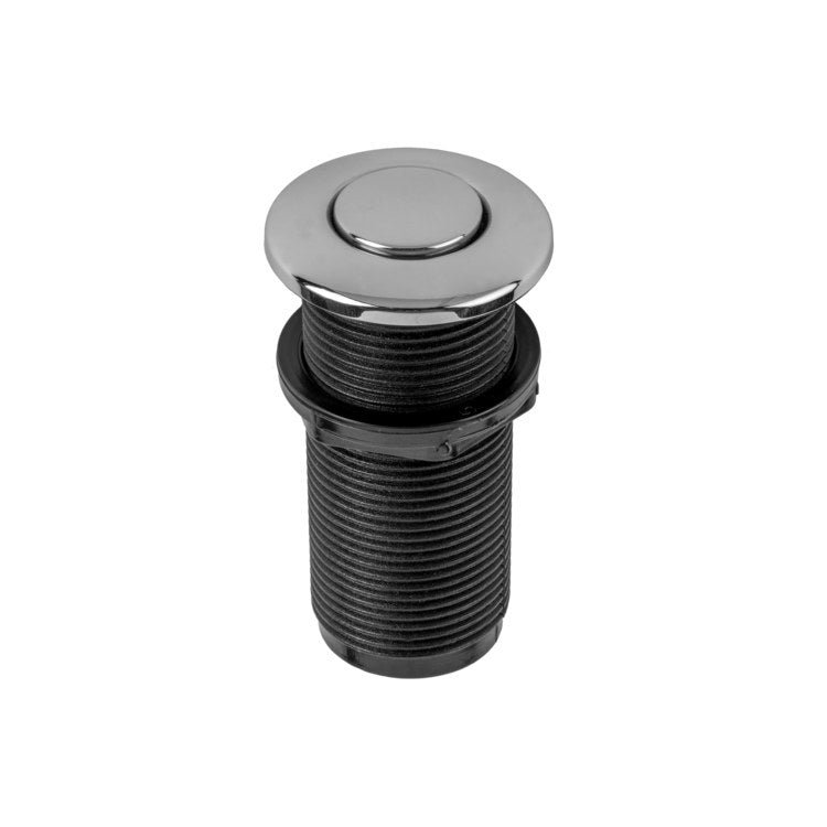 Extra Long Air Switch for Waste Disposal - 1 7/8 Inch Round Satin Brass - Perfect for Vanity Installation & Kitchen Sink Garbage Disposal