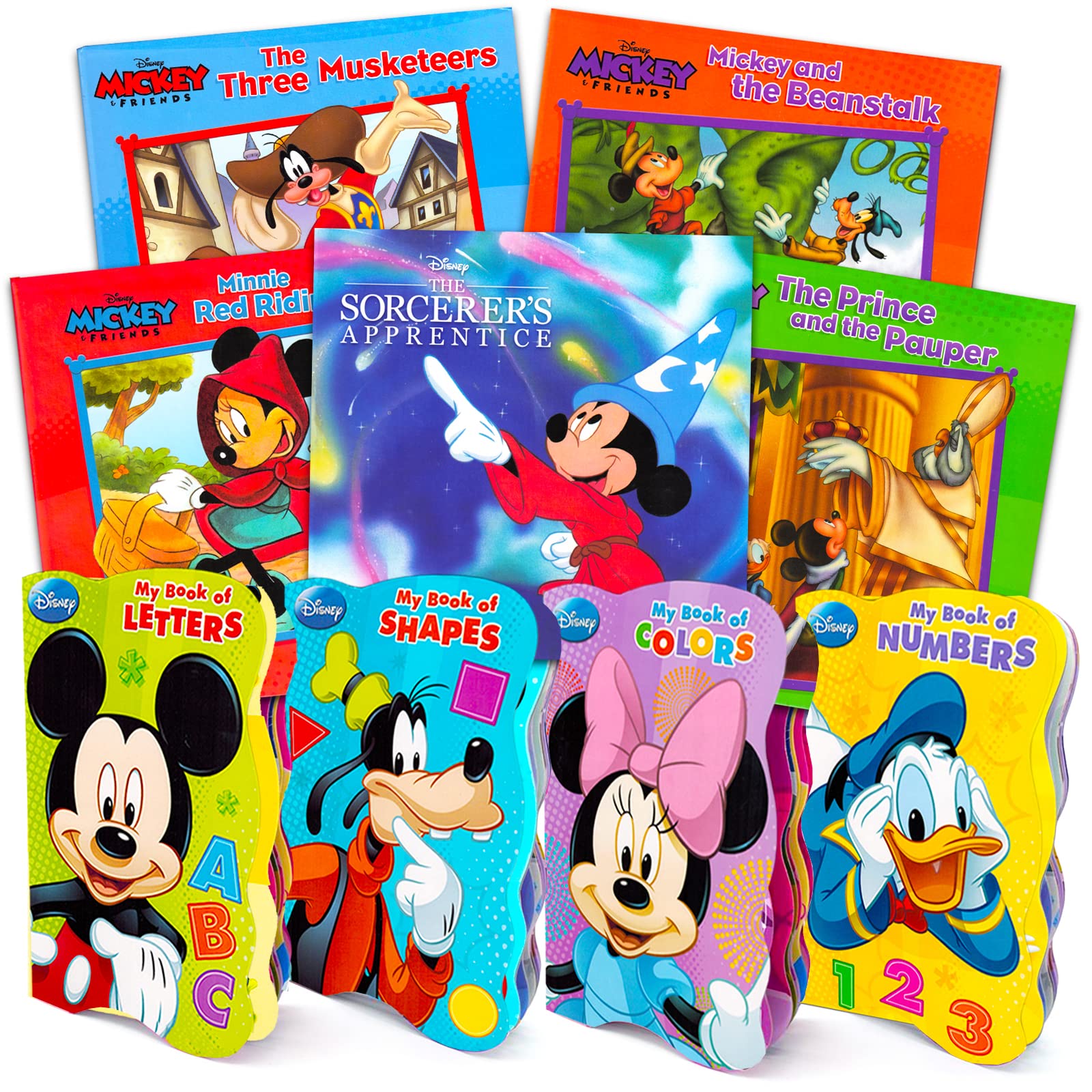 Disney Mickey & Minnie Mouse Book Set for Toddlers & Kids - 9-Piece Bundle (4 Board Books + 5 Storybooks) | Early Learning & Bedtime Reading Collection