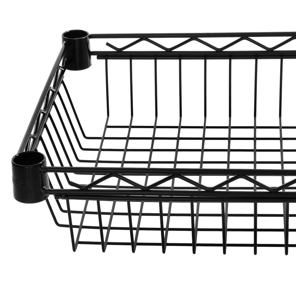 Omega 3-Tier Utility Cart with 2 Baskets & 1 Wire Shelf - Black - 24