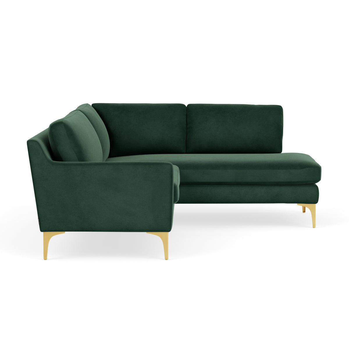 Luxury Velvet Right Corner Sofa - Modern Sectional Couch for Living Room, Small Space & Apartment | Comfortable & Stylish Home Decor