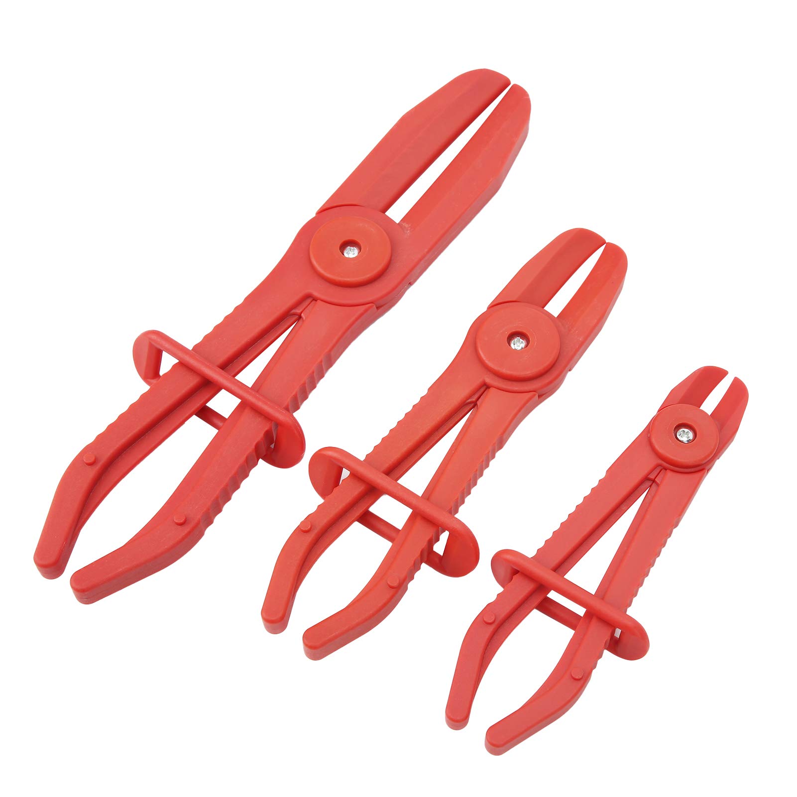 3PCS Plastic Hose Clamp Pliers - Anti-Slip Handle (Red) for Pipe Cutting & Water Lines