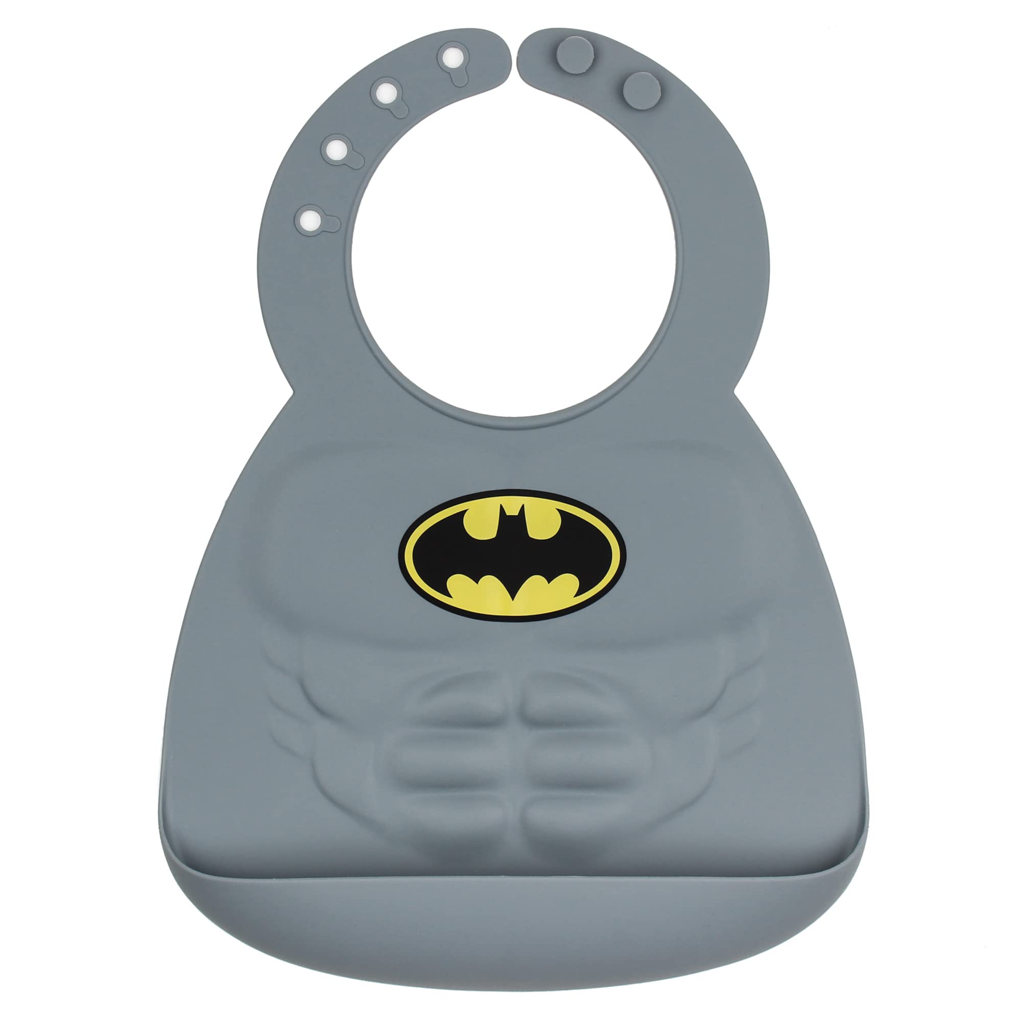 Bumkins DC Comics Batman Silicone Baby Bib - Waterproof, Easy to Clean, Stain & Odor Resistant for Toddlers 6-24 Months (8.5