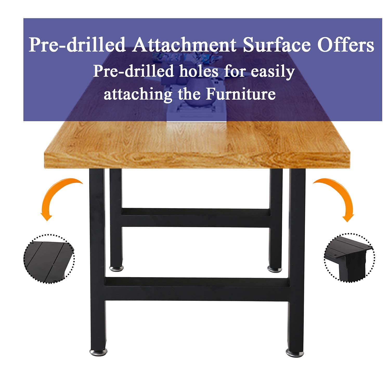 Heavy Duty Metal Black Table Legs 28