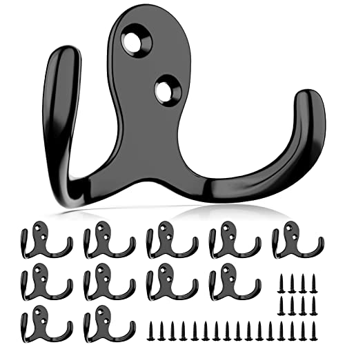 12PCS Black Double Hooks