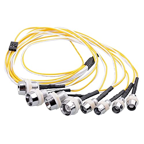 High-Quality 8-Light LED Kit for 1/10 & 1/8 Scale RC Cars - Replacement Parts for Drift & Flat RC Vehicles (Yellow) - Perfect for Night Racing & Off-Road Adventures