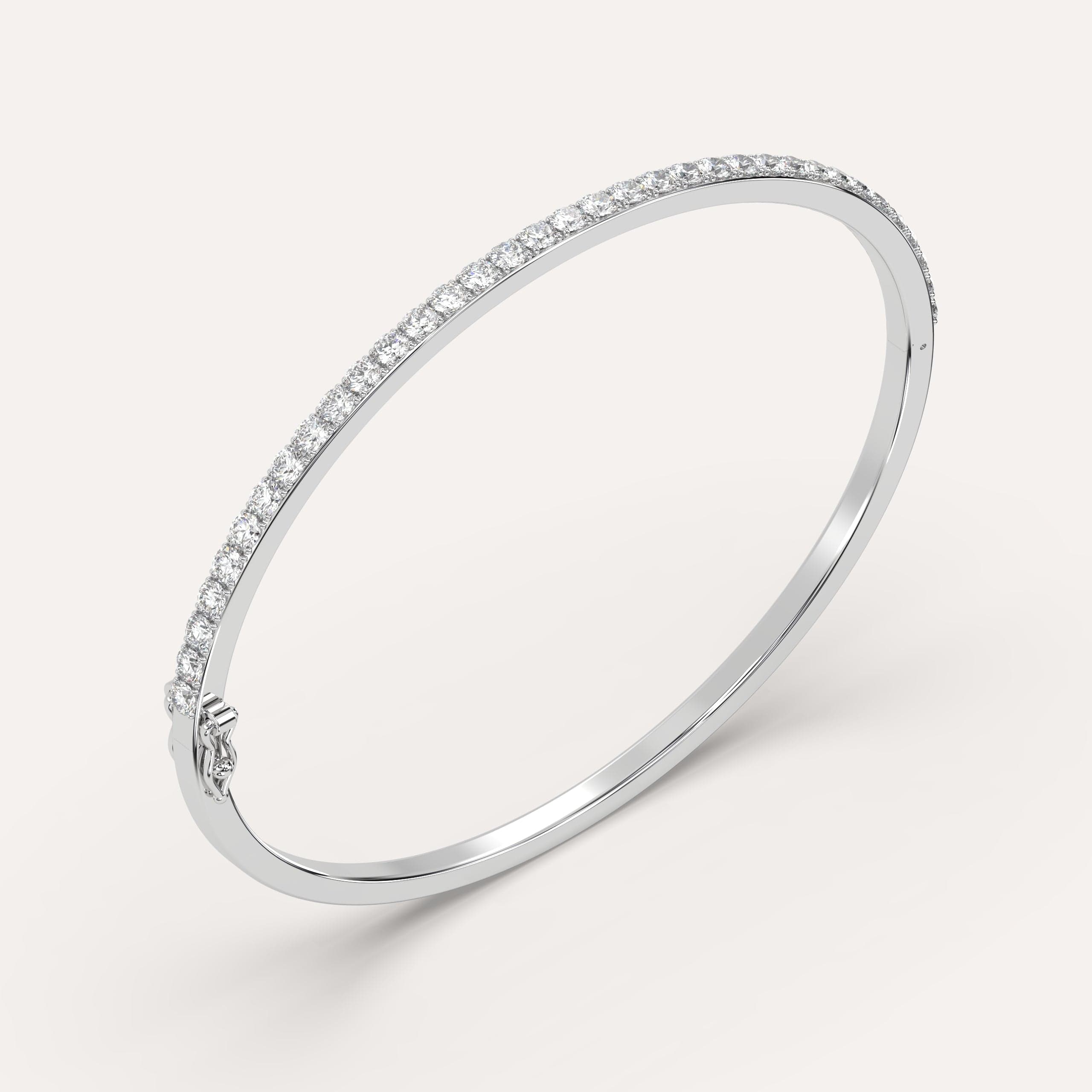 2 Carat Pave Diamond Bangle Bracelet for Women - Elegant Tennis Bracelet for Weddings, Parties & Special Occasions