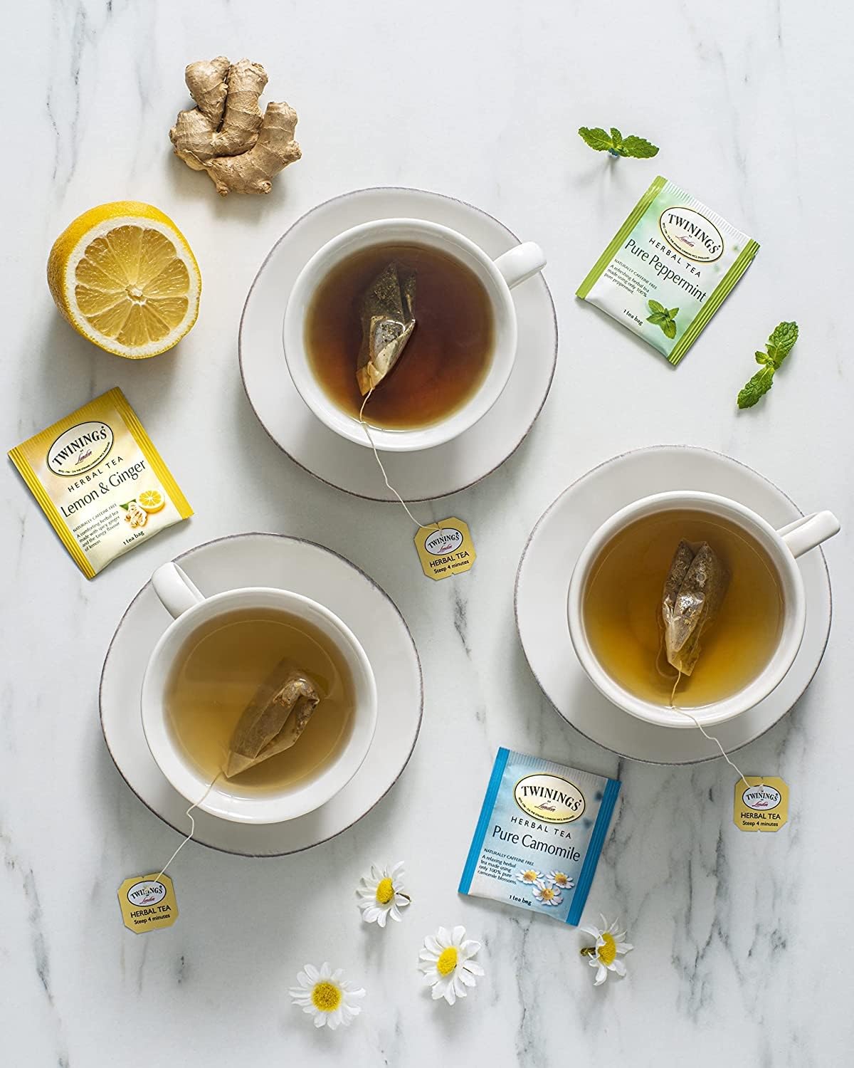 Twinings Pure Peppermint Herbal Tea Bags - 60 Tea Bags (3x20 Count) | Caffeine-Free, Natural Mint Flavor | Perfect for Relaxation, Digestion & Stress Relief