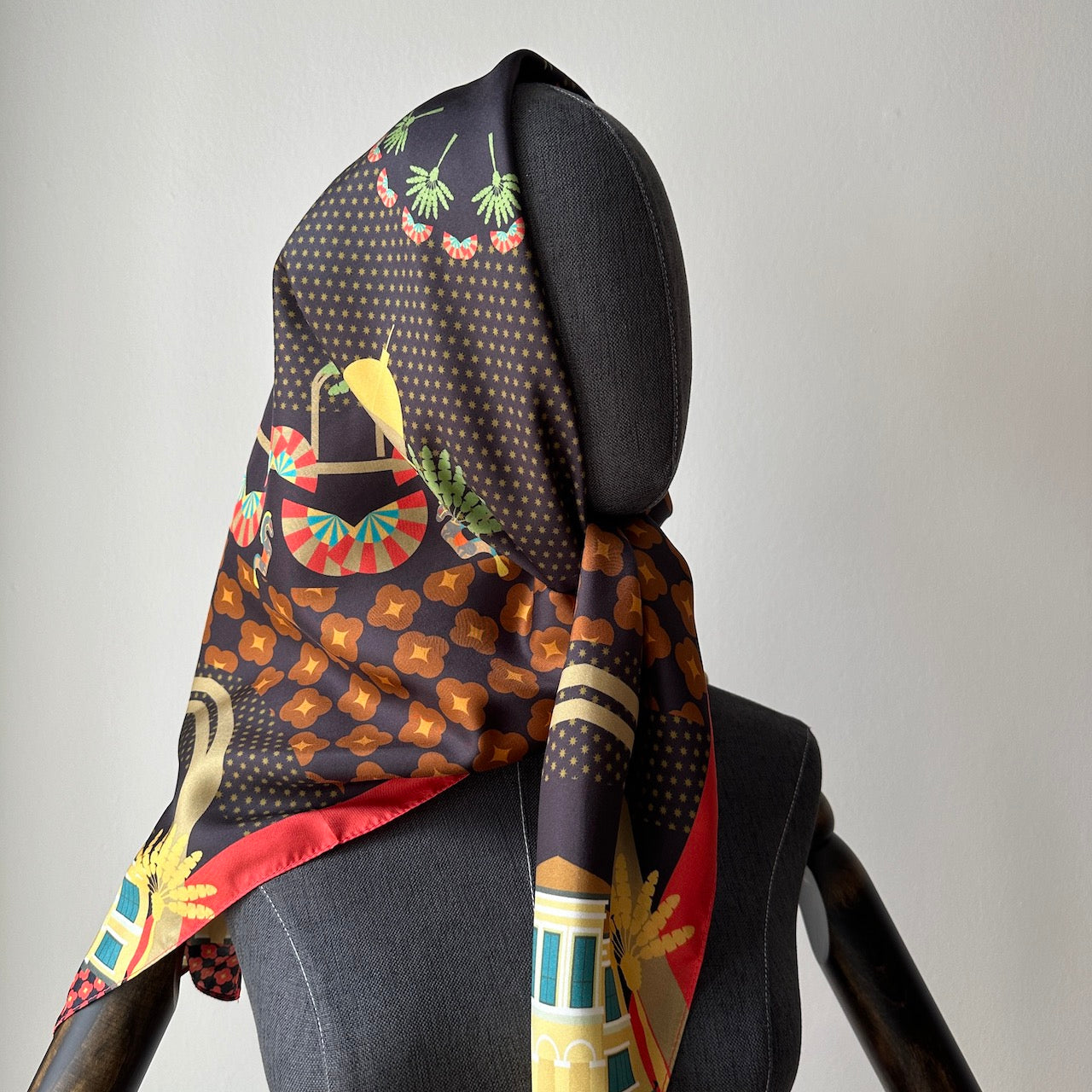 Elegant Kampong Glam Silk Scarf – Premium Handmade Batik Shawl for Women, Perfect for Festivals, Weddings & Special Occasions