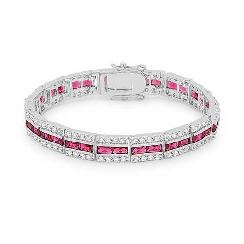Balboa Red Cubic Zirconia Bracelet for Women - Elegant Fashion Jewelry Gift for Birthday, Anniversary & Special Occasions