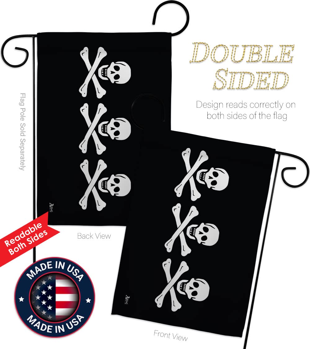 Pirate Ship Garden Flag Set - Double-Sided Coastal Decor for Yard & Home