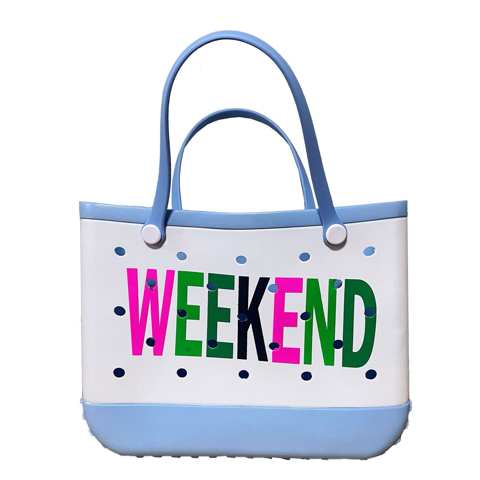 Waterproof Beach Tote Bag for Women & Men - Durable Rubber Travel Bag, Washable Handbag for Pool, Gym, Sports, Shopping - Perfect for Beach Trips, Market Visits & Outdoor Activities