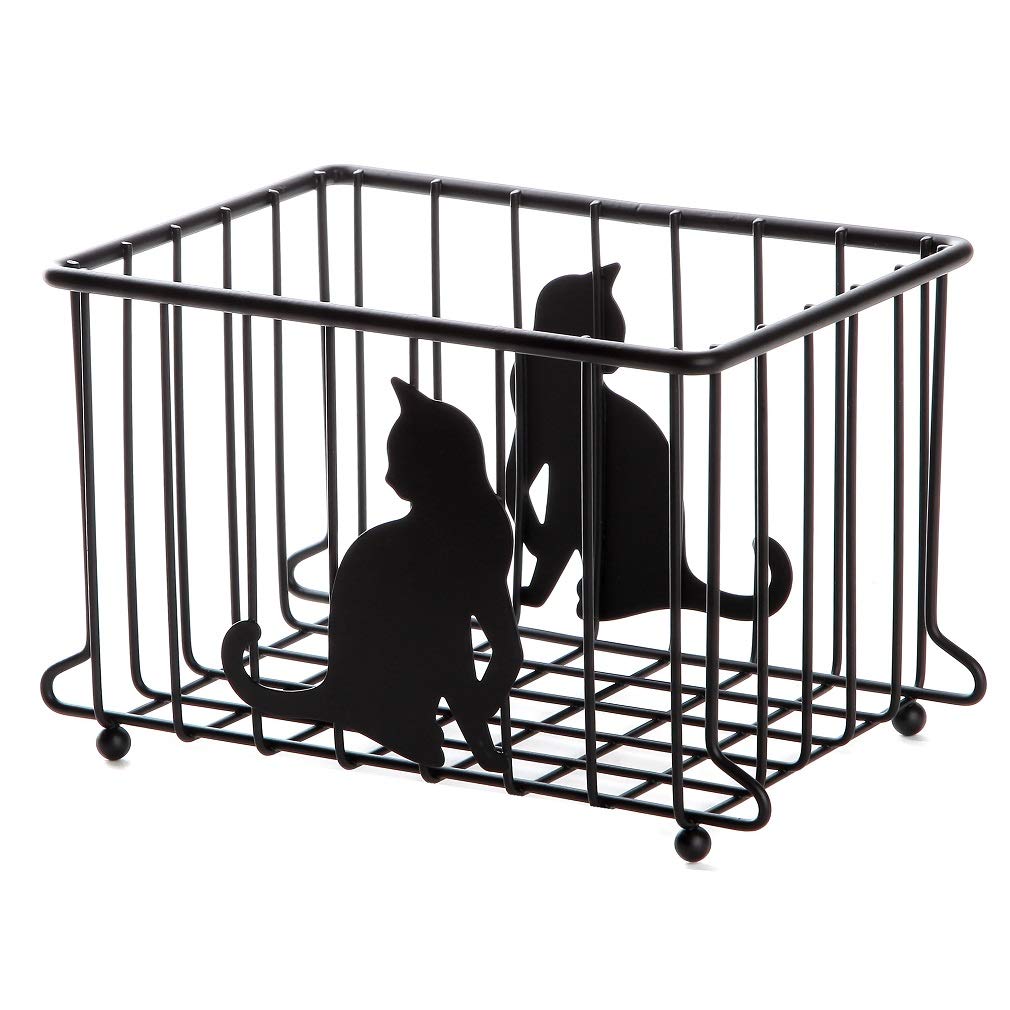 Lily's Home Medium Wire Storage Basket for Cat Lovers - Organize Kitchen, Pantry, Cabinet, Bathroom & Office | Perfect for Pet Supplies, Toiletries & Home Decor