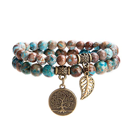 Blue Lace Agate Bracelet Set