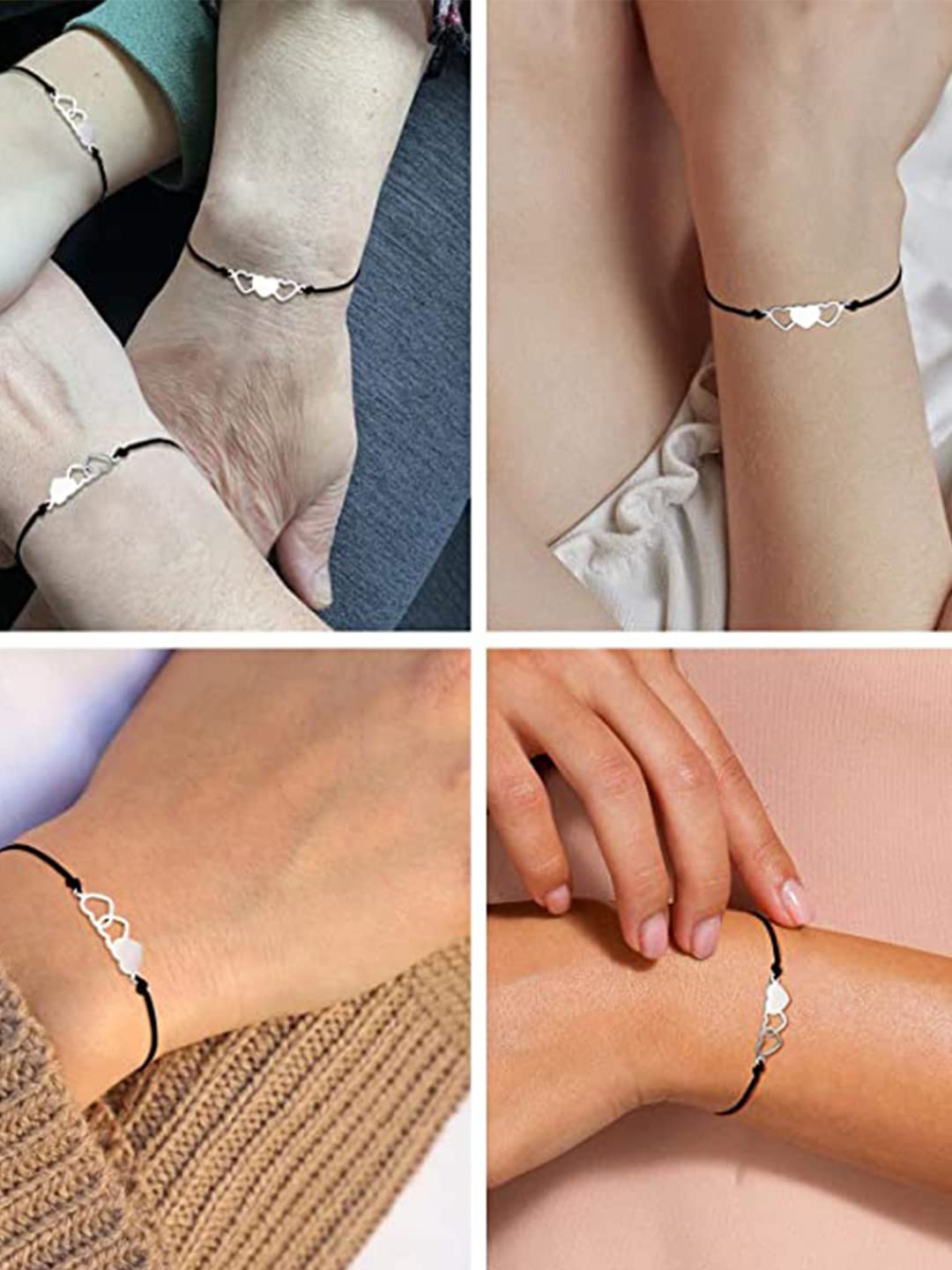 Yellow Chimes Bracelet for Women & Girls - Heart Shaped Silver Friendship Bracelet Set | Fashionable BFF Gift for Best Friend | Perfect for Birthdays, Anniversaries & Everyday Wear