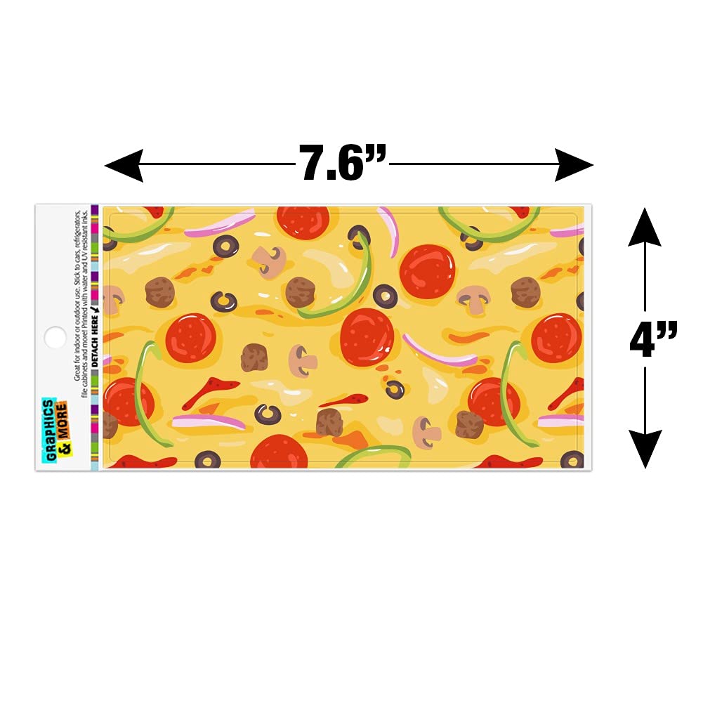Pepperoni, Olives & Onions Pizza Pattern Vinyl Magnet for Cars, Fridge & Lockers - Fun Kitchen & Office Decoration