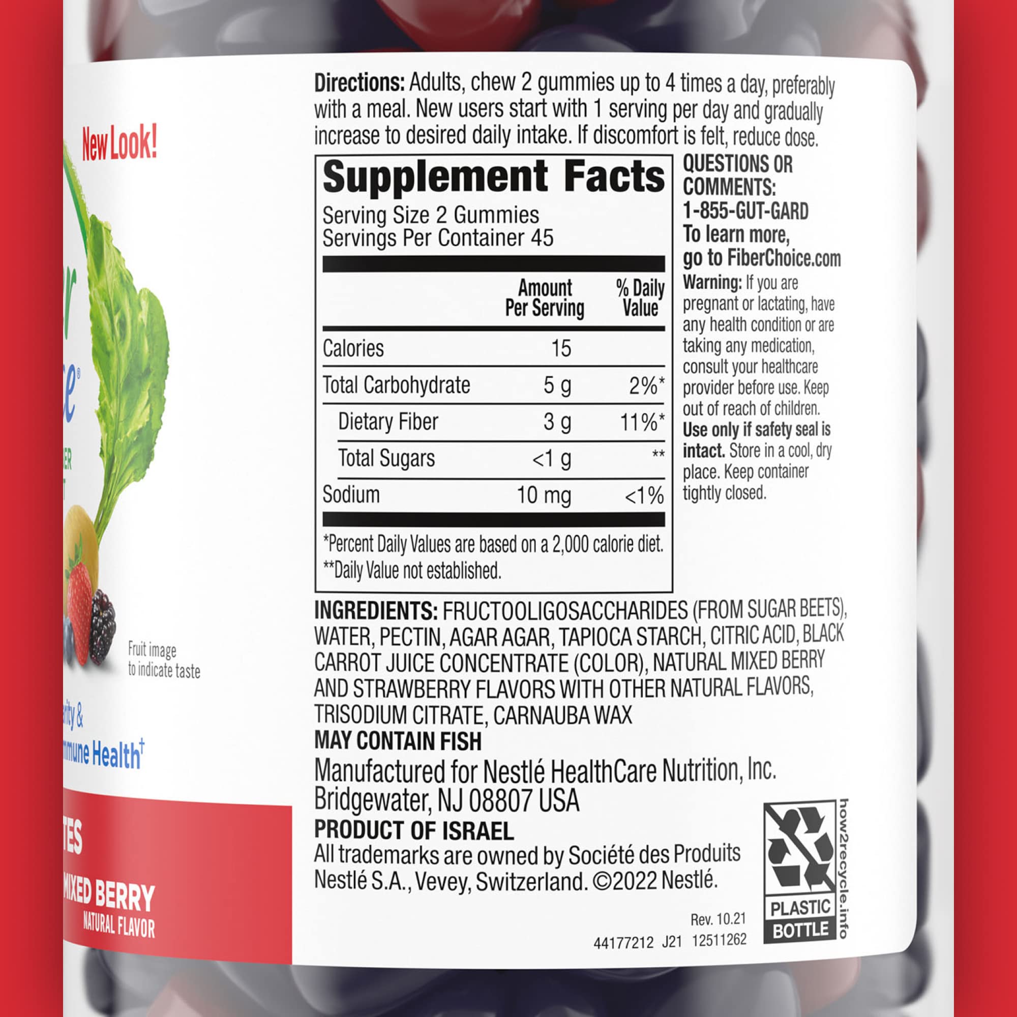 Fiber Choice Fruity Bites Prebiotic Fiber Gummies - Mixed Berry Flavor, 90 Count (3 Pack) | Daily Digestive Health Supplement for Adults & Kids | Perfect for On-the-Go Snacking & Travel