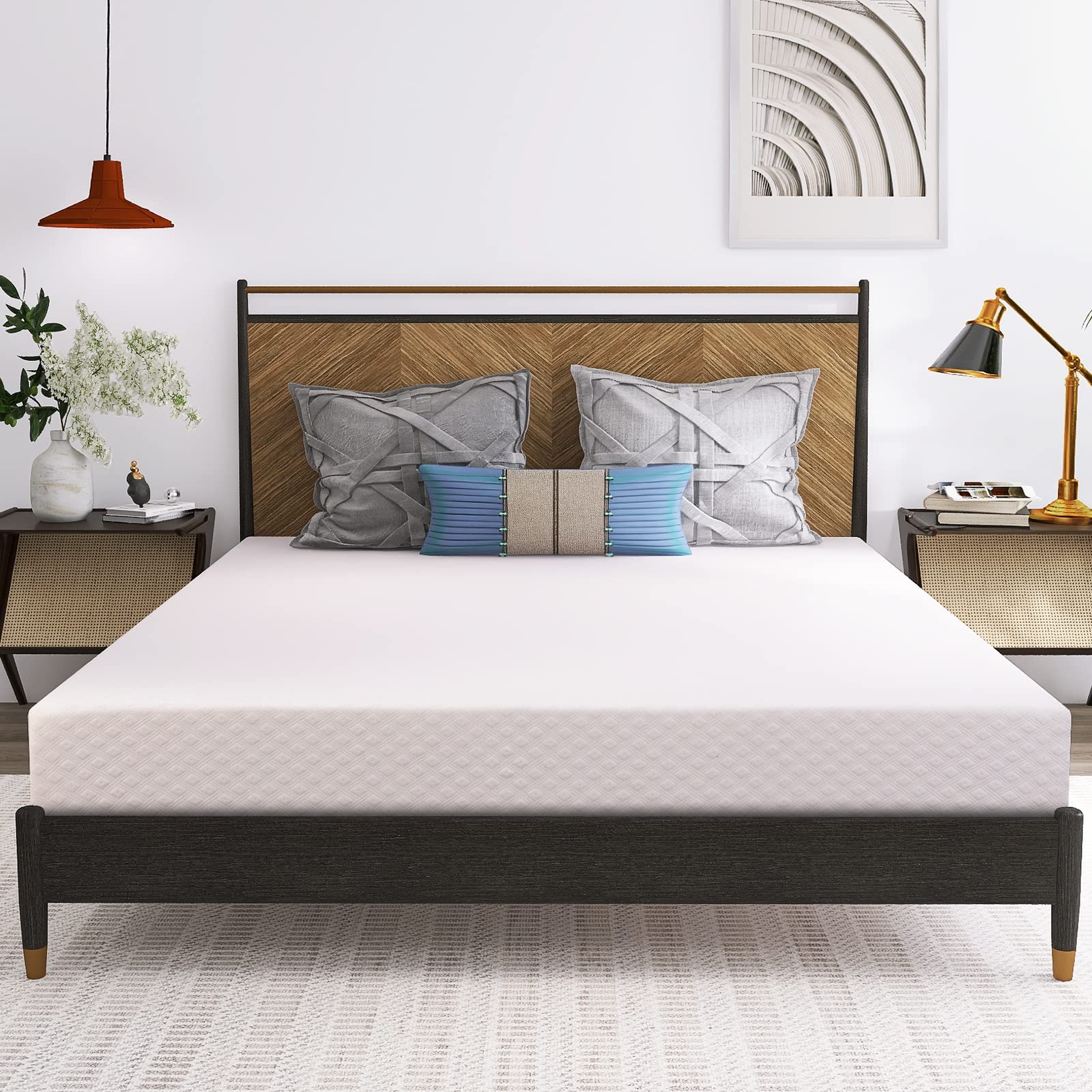 8 Inch Twin Memory Foam Mattress - Green Tea Gel Infused, Medium Firm, CertiPUR-US Certified | Premium Cooling Bed Mattress in a Box for Pressure Relief | Made in USA | Perfect for Guest Rooms, Dorm Beds & Small Spaces