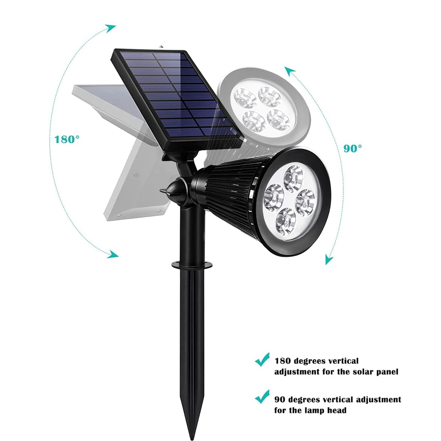 Solar-Powered Outdoor Flood Lights - 2 Pack Color Changing Garden Lights, Waterproof & Automatic On/Off - Perfect for Pathway, Patio, Yard, and Landscape Lighting at Night