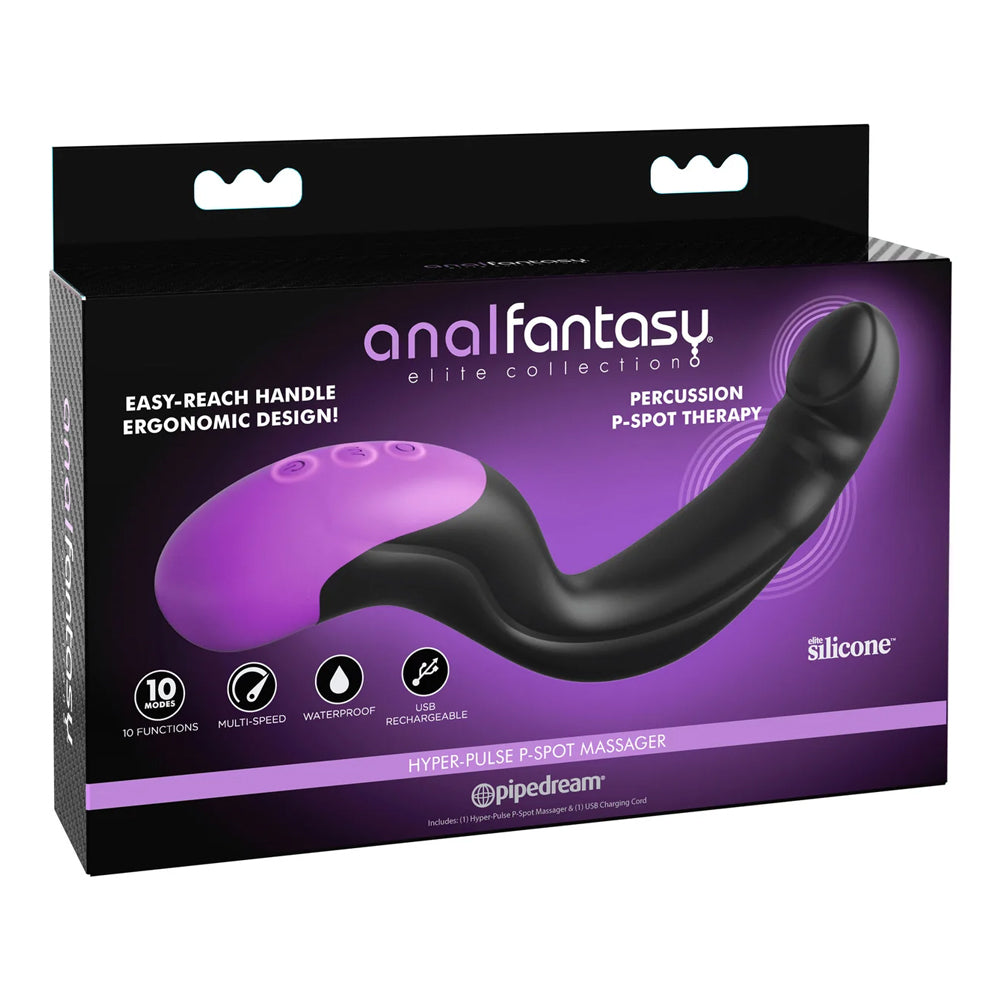 Anal Fantasy Elite Collection Hyper Pulse P-Spot Massager for Men - Powerful Percussion Stimulator for Prostate Pleasure & Relaxation - Perfect for Solo Play & Couples Intimacy