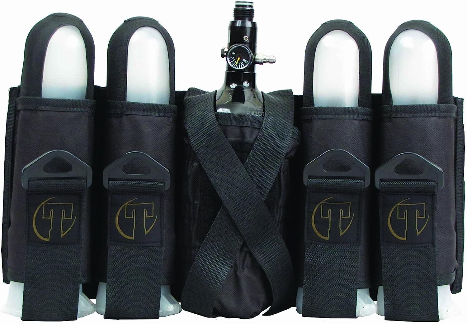 Tippmann Paintball 48/3000 HPA Air Tank with Quick Disconnect Remote Line - 4+1 Sport Series Harness & 6x140 Round Pods Kit - Perfect for Woodsball, Speedball & Tournament Play