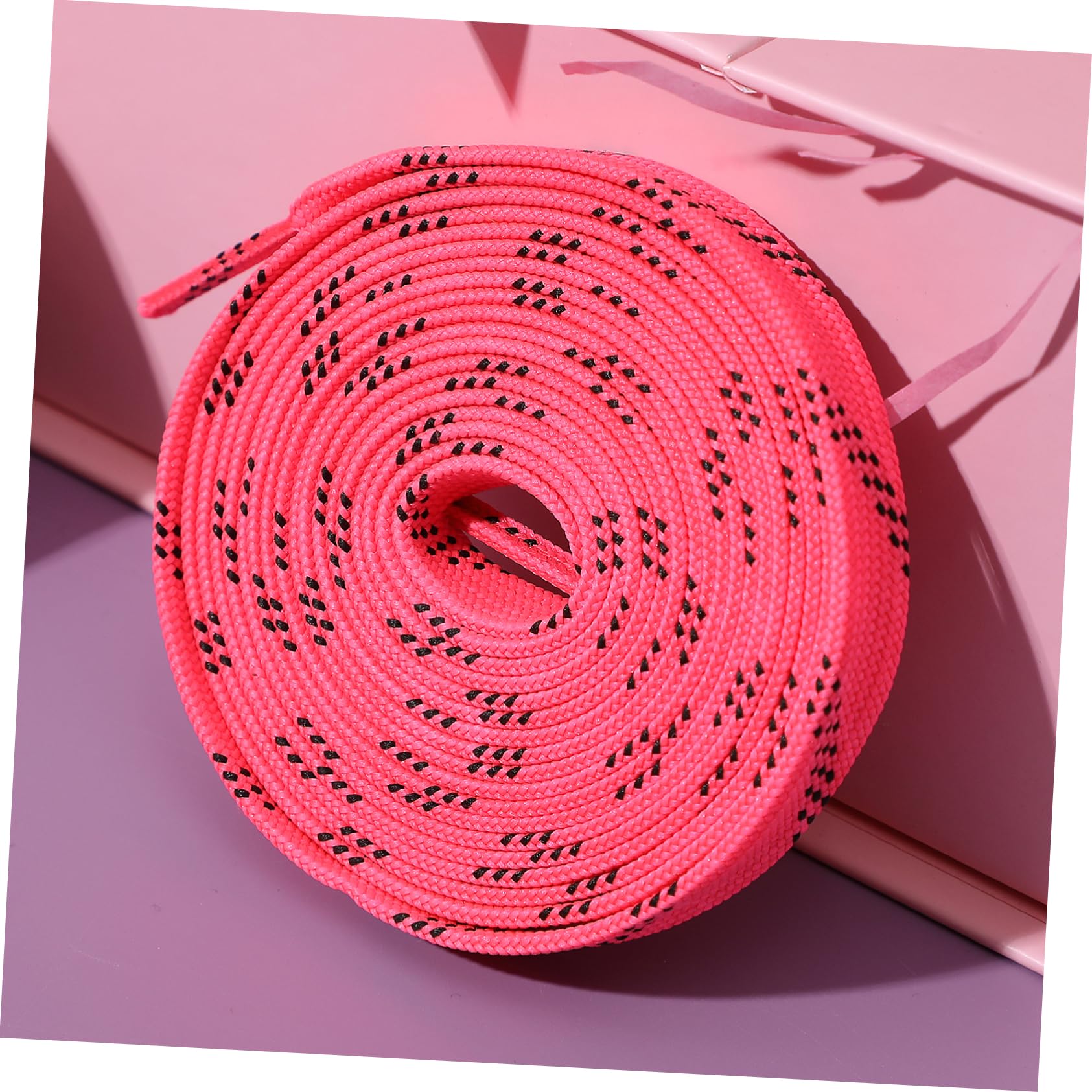 SHERCHPRY 2 Pairs Waxed Hockey Laces for Ice Skates & Roller Shoes - Durable Polyester Red & Pink Boot Laces for Adults & Kids | Perfect for Ice Hockey, Figure Skating & Casual Sneakers
