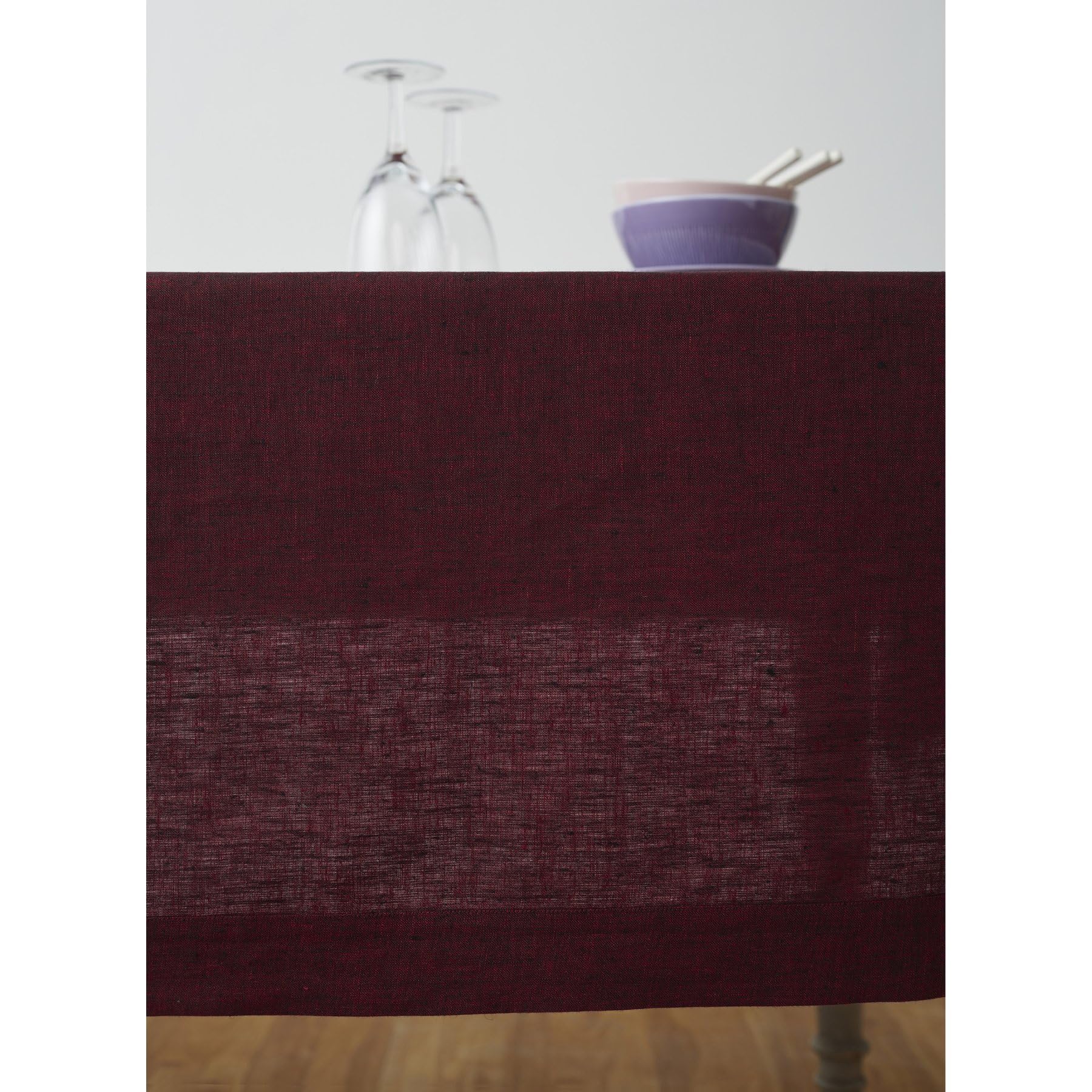 Solino Home Red Garnet Linen Tablecloth - 100% Pure Linen Table Cover 54x72 Inches - Machine Washable Rectangle Dining Table Cloth for Wedding, Party, Easter Decor - Perfect for Spring Celebrations & Mother's Day Gifts