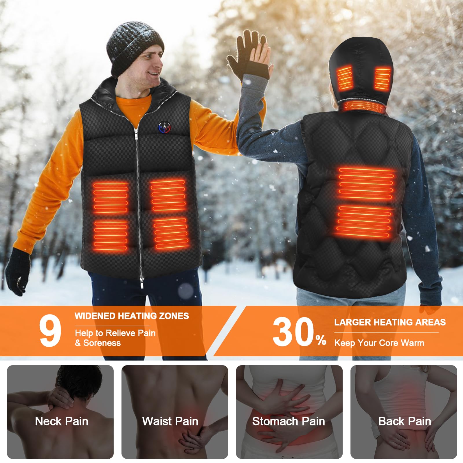 Heated Vest for Men & Women - Lightweight Electric Warming Jacket with USB Power - Perfect for Outdoor Activities, Winter Sports & Cold Weather