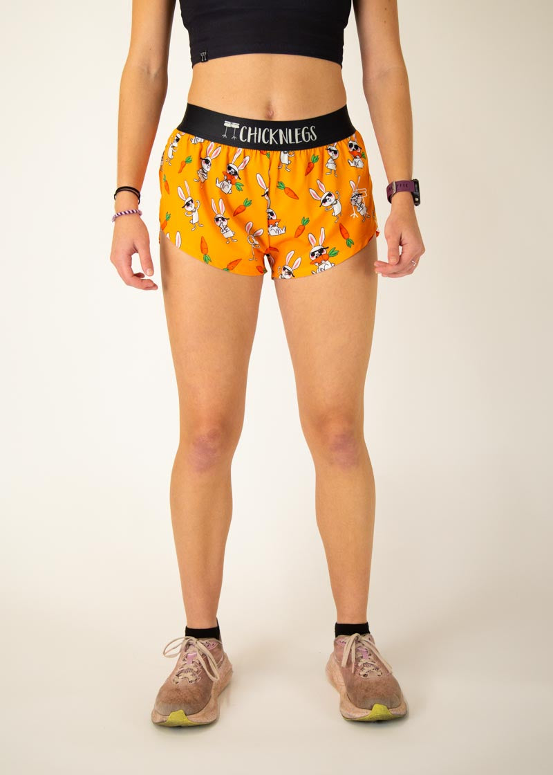 Bad Bunny 1.5 Split Shorts for Women - High Waisted Athletic Running Shorts with Side Splits - Perfect for Workouts, Yoga & Casual Wear