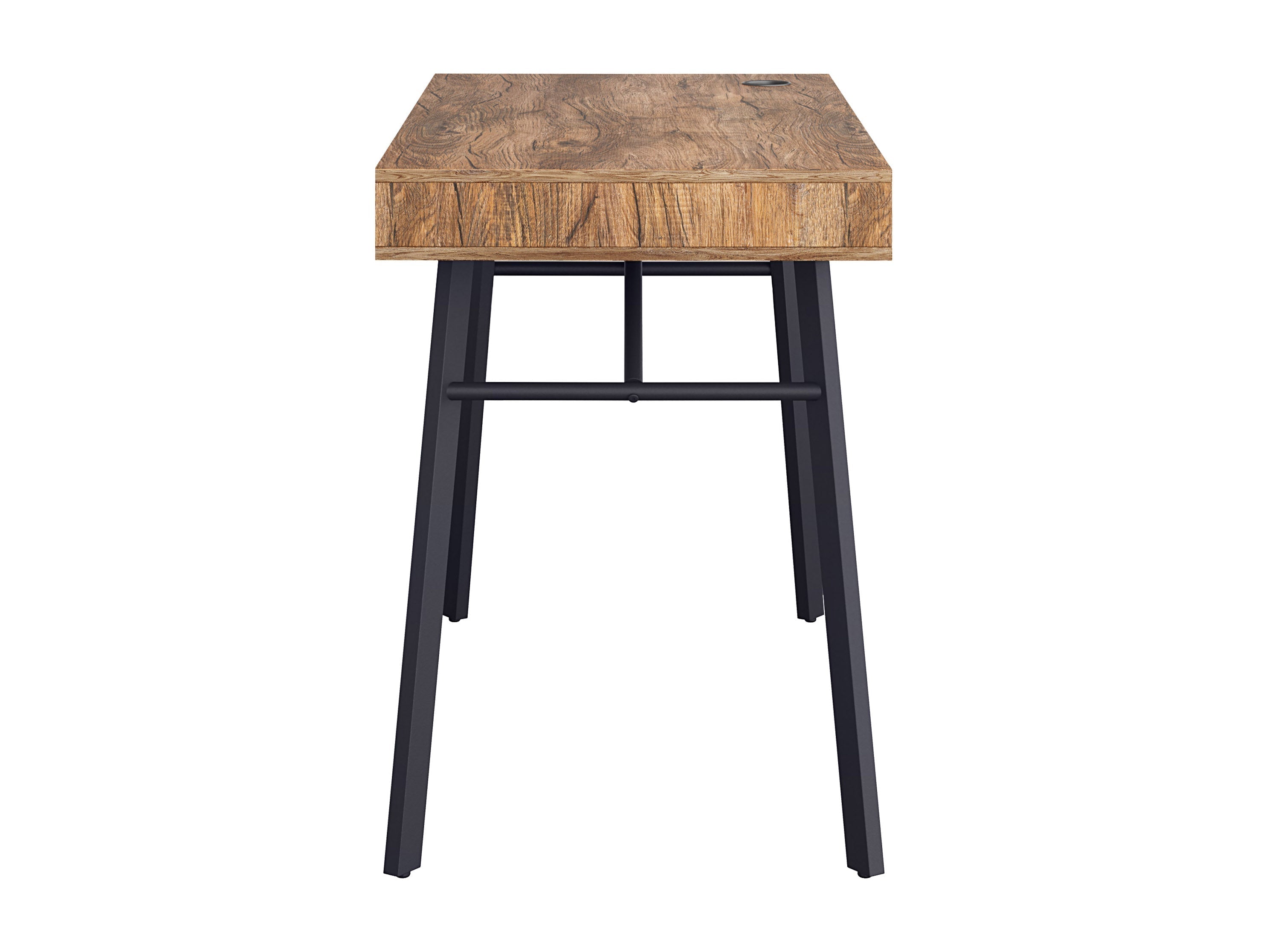 Natural Brown Solid Wood Desk - Modern Home Office & Study Writing Table for Work & Remote Learning - Perfect for Small Spaces & Minimalist Decor