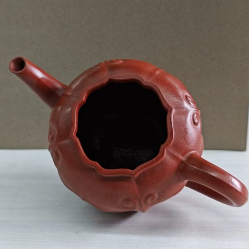 Handmade Yixing Zisha Teapot - Eight Petal Lotus Lantern Style (Gong Deng) - Level 3 Artist Yang Fei - Premium Zhuni Clay - Chinese Purple Clay Teapot - Perfect for Tea Ceremony, Gongfu Tea & Home Decor