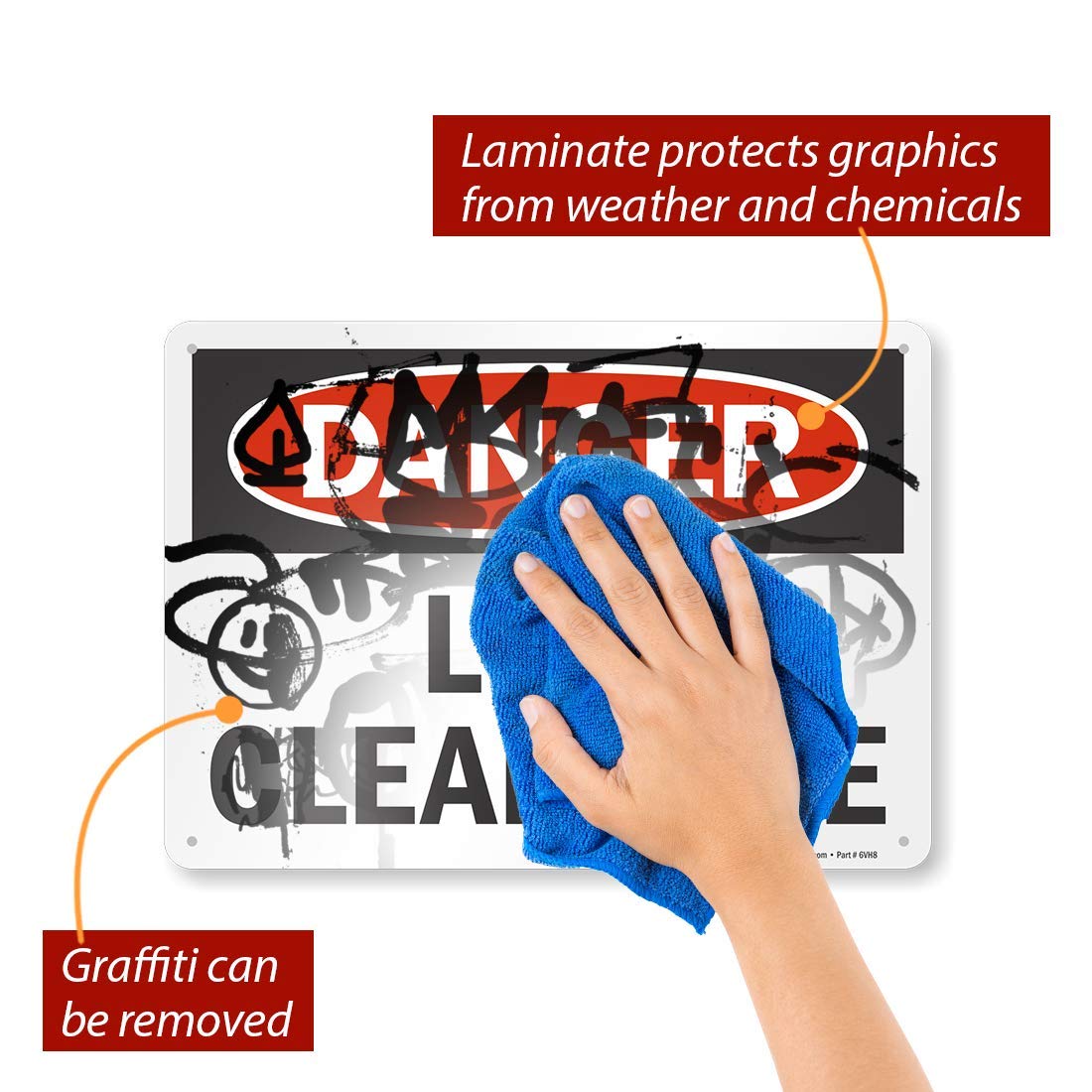 SmartSign 'Danger - Low Clearance' Aluminum Sign 10