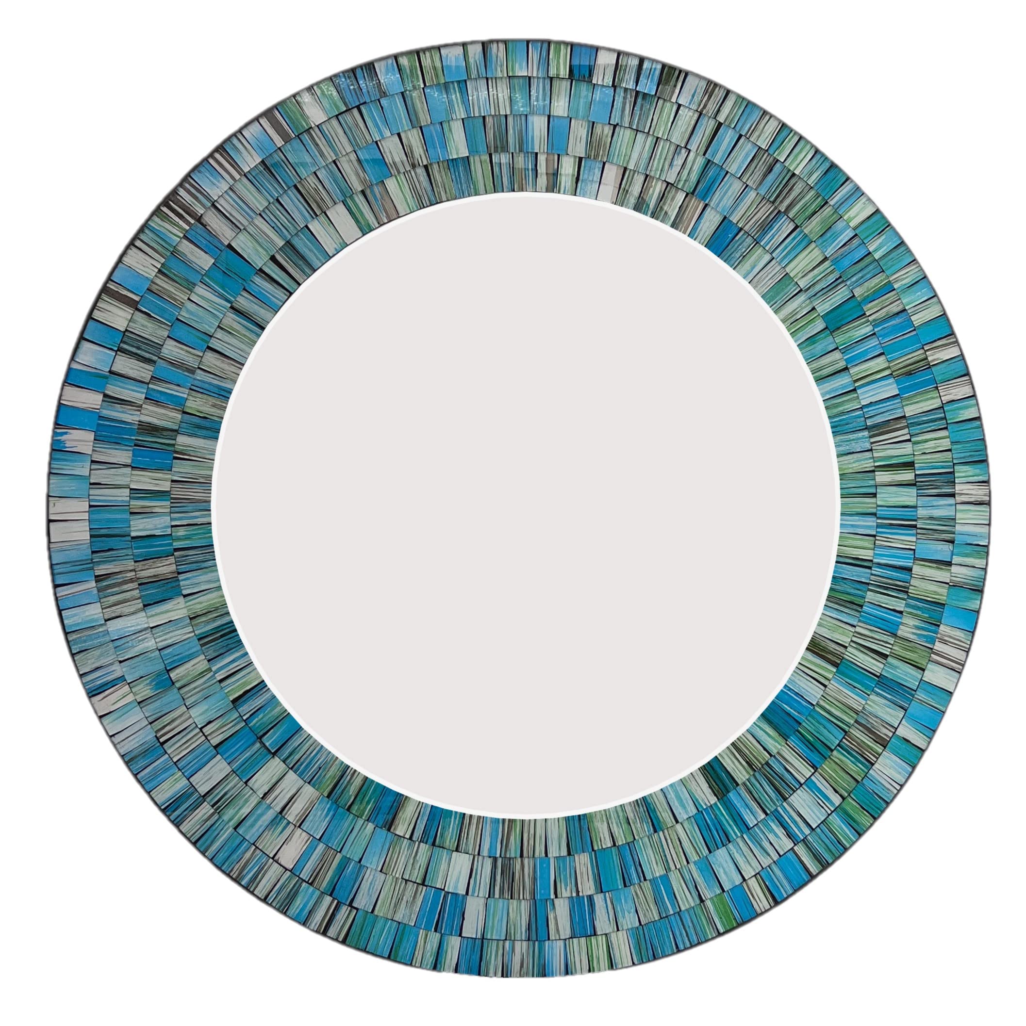 Handcrafted Turquoise Mosaic Wall Mirror - 24