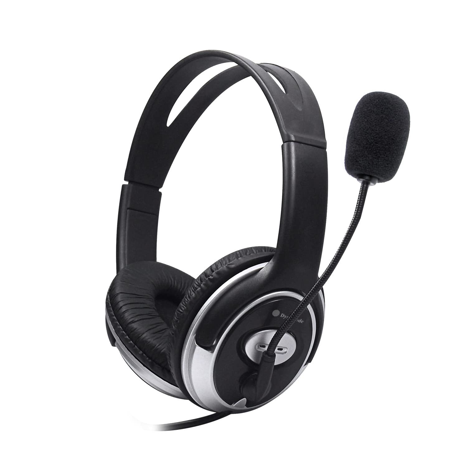 Dynamode USB Wired Headset with Microphone - Noise Cancelling Adjustable Computer Headphones for Gaming, Office, Work - 1.7m Cable for PC, Laptop, Chat, Calls & Streaming (Black) - Perfect for Remote Work, Online Classes & Conference Calls