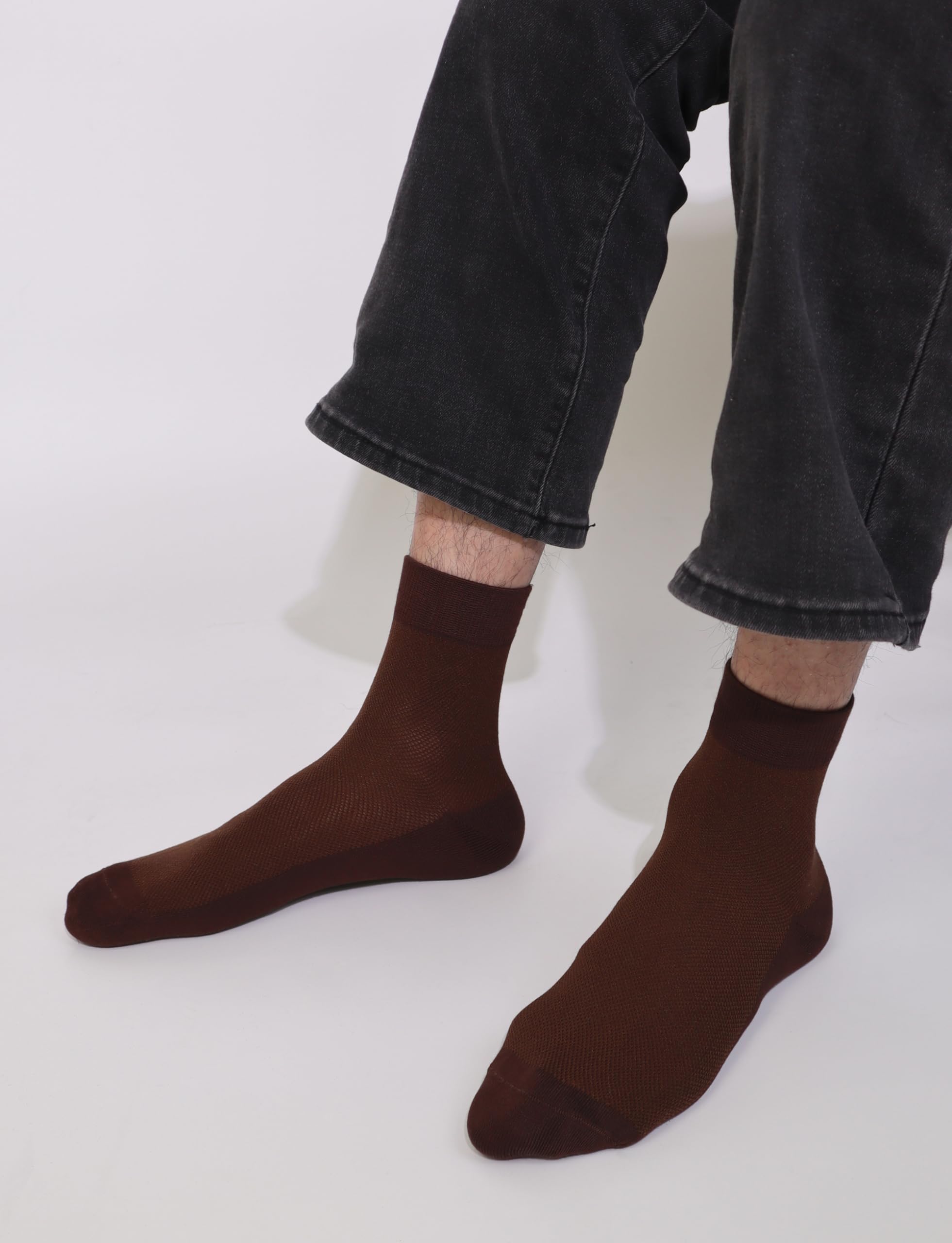 Breathable Rayon Bamboo Ankle Socks for Men - 5 Pairs Thin Quarter Athletic Casual Mesh Socks | Comfortable & Lightweight for Running, Gym, Work & Daily Wear